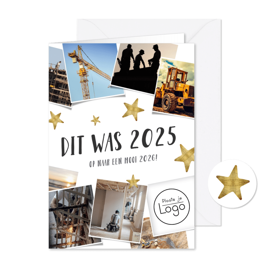 Zakelijke kerstkaart fotocollage terugblik 2025 - Kaartimpressie