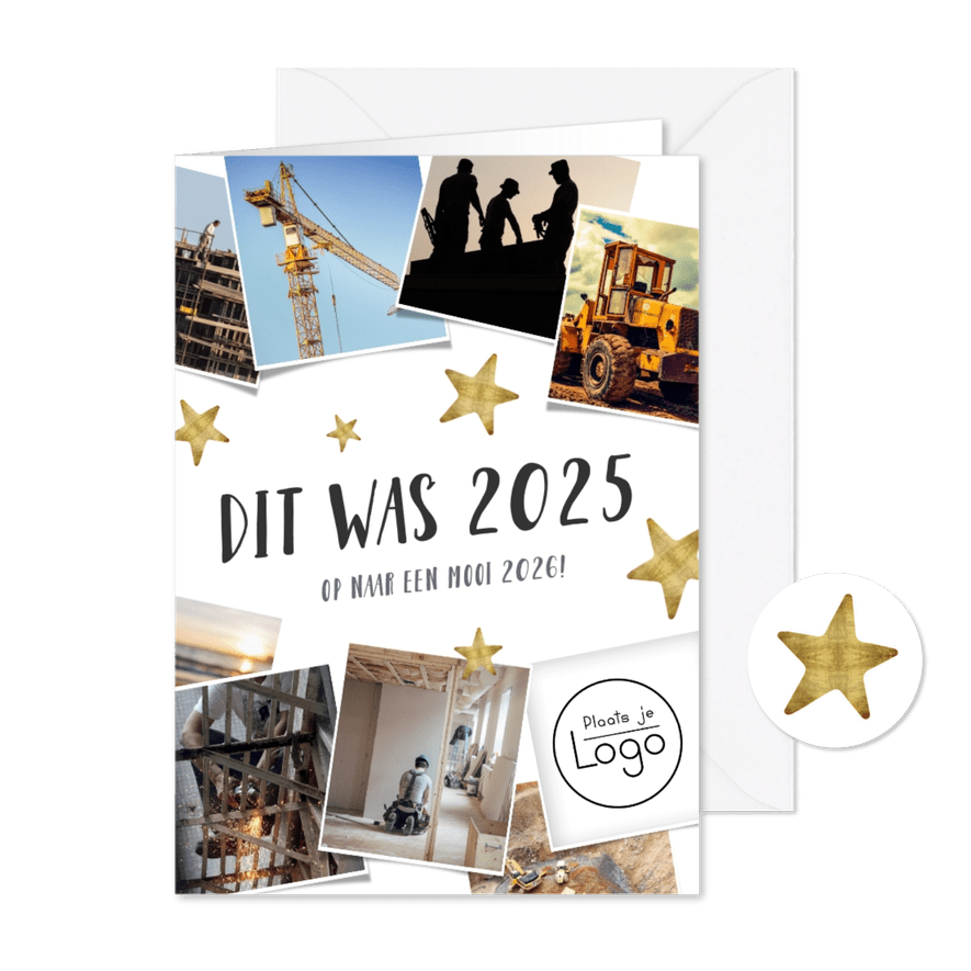 Zakelijke kerstkaart fotocollage terugblik 2025 - Kaartimpressie