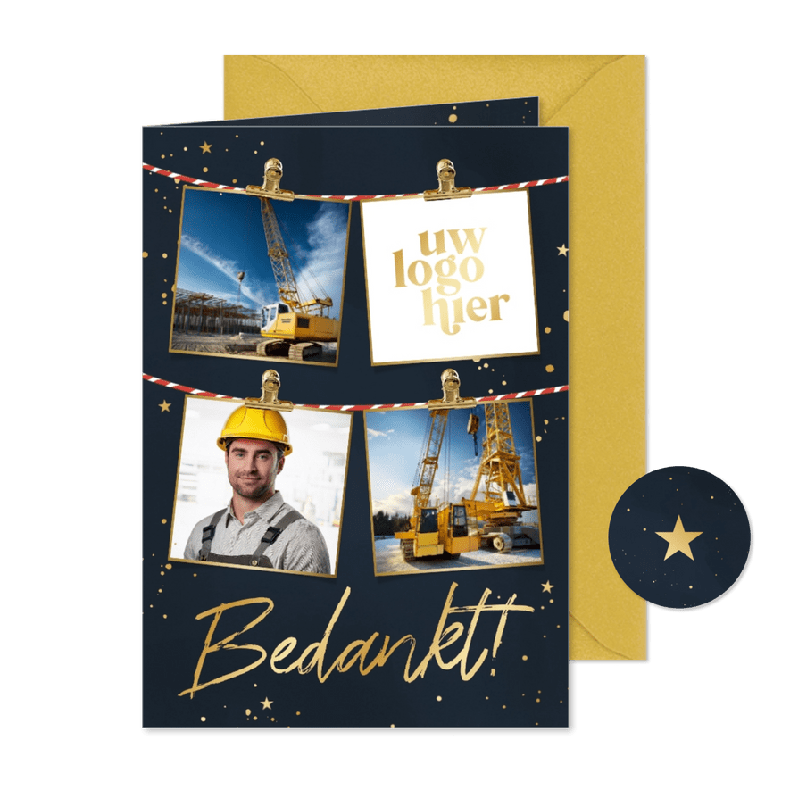 Zakelijke kerstkaart foto's aan kersttouwtje bedankt - Kaartimpressie