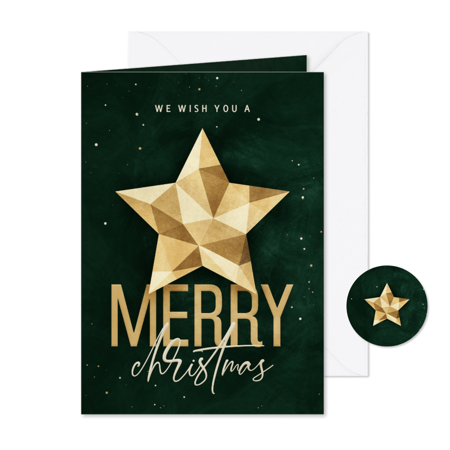 Zakelijke kerstkaart geometrische ster Merry Christmas - Kaartimpressie
