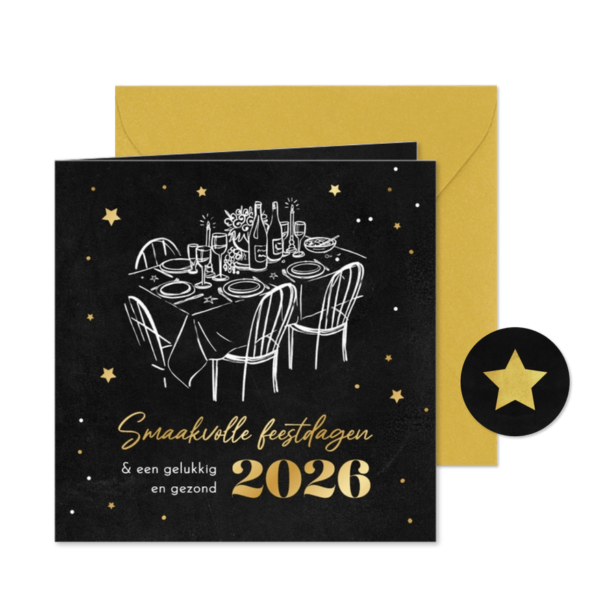 Zakelijke kerstkaart horeca restaurant smakelijke feestdagen - Kaartimpressie