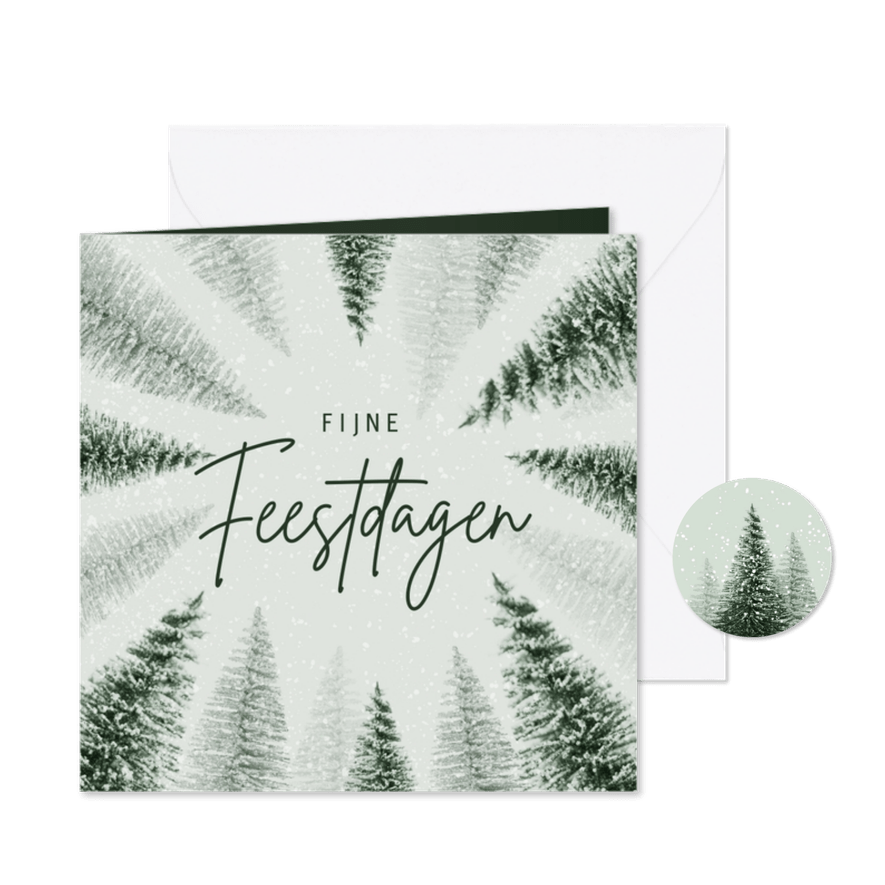 Zakelijke kerstkaart kerstbomen winter sneeuw foto - Kaartimpressie