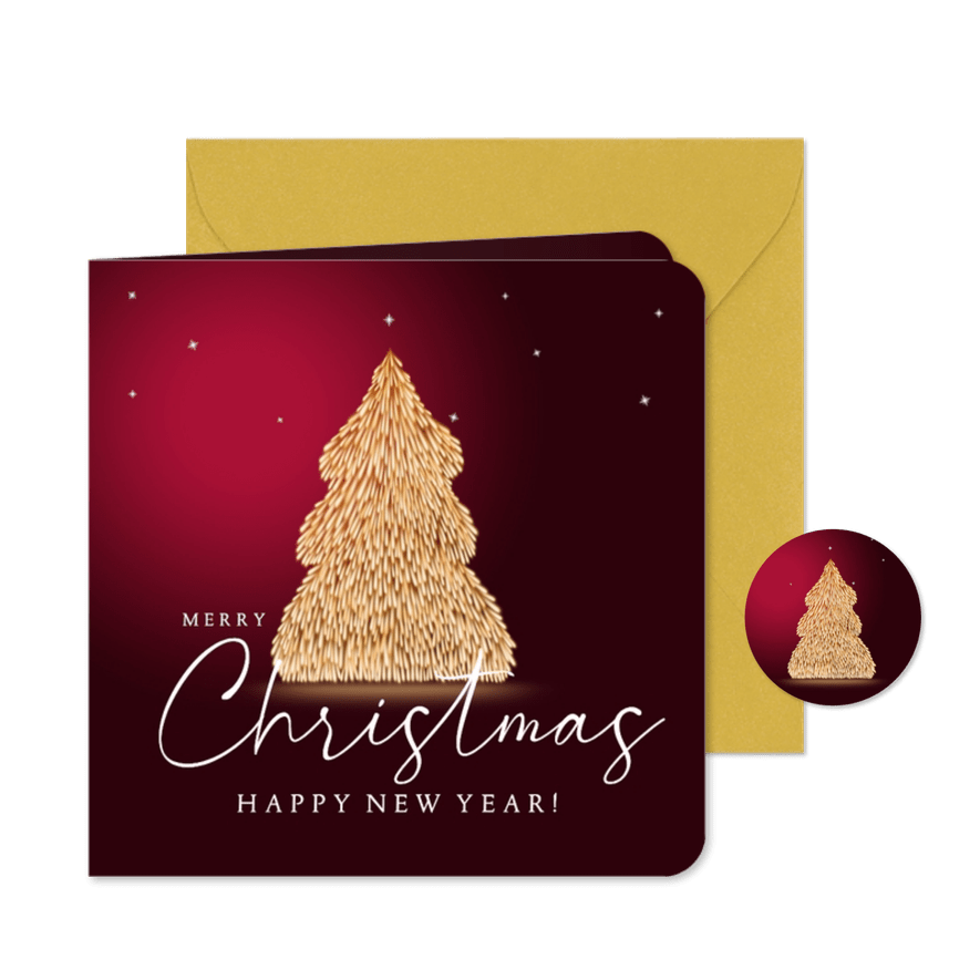 Zakelijke kerstkaart kerstboom vuurvonken - Kaartimpressie