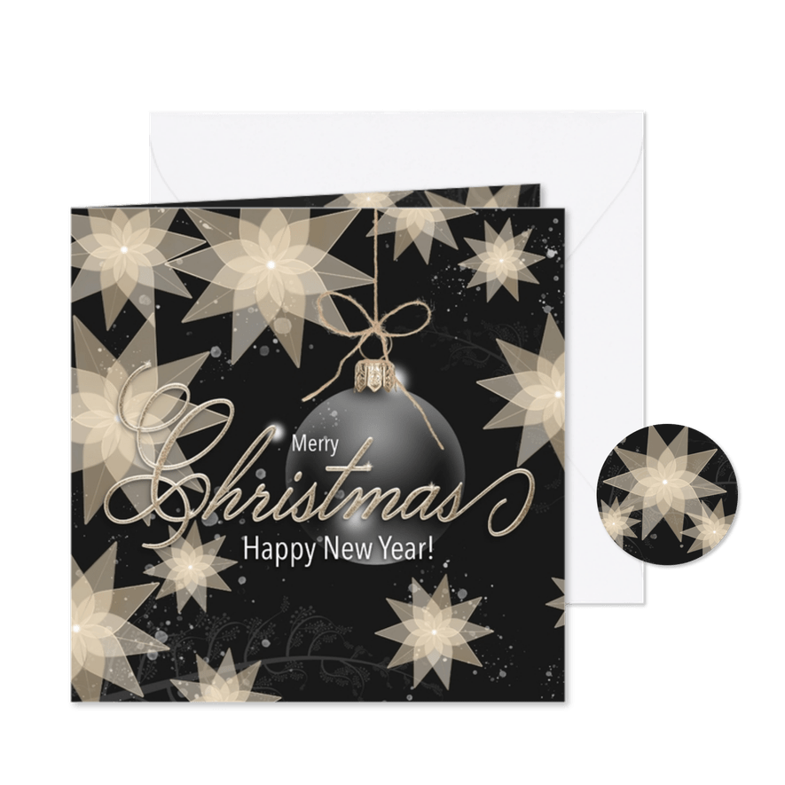 Zakelijke kerstkaart kerststerren pastel - Kaartimpressie