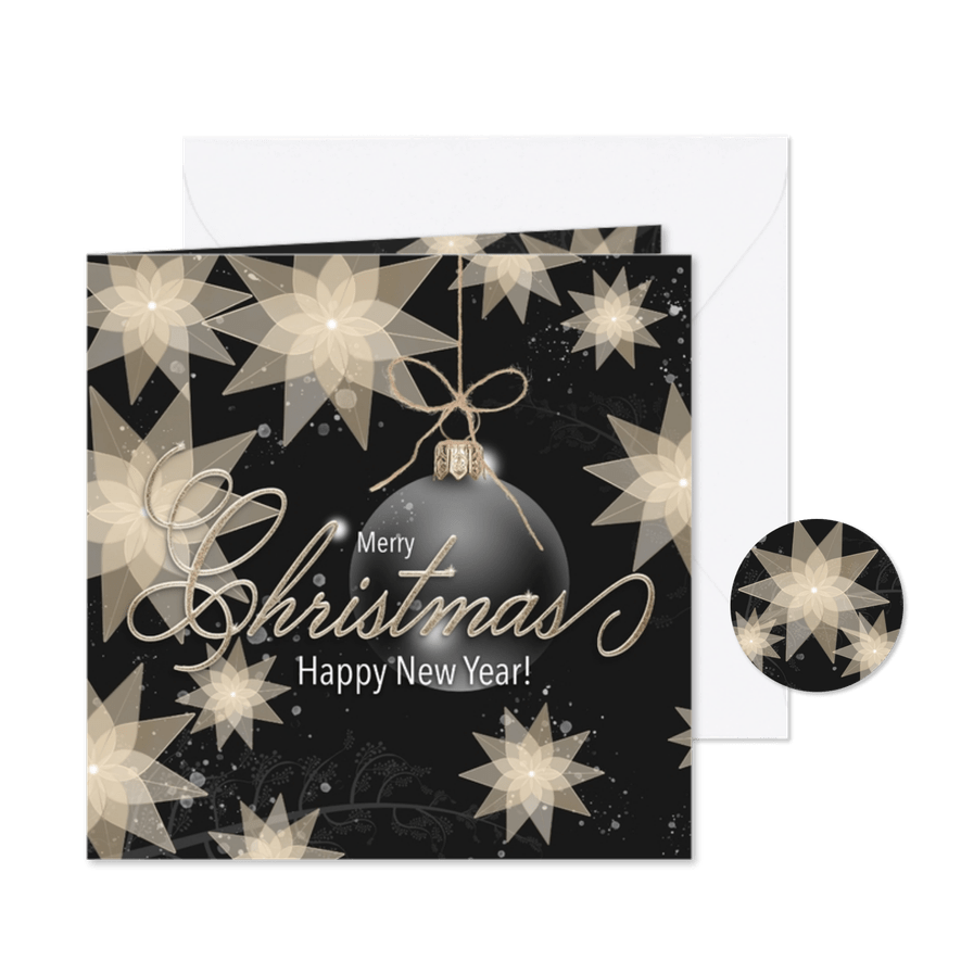 Zakelijke kerstkaart kerststerren pastel - Kaartimpressie