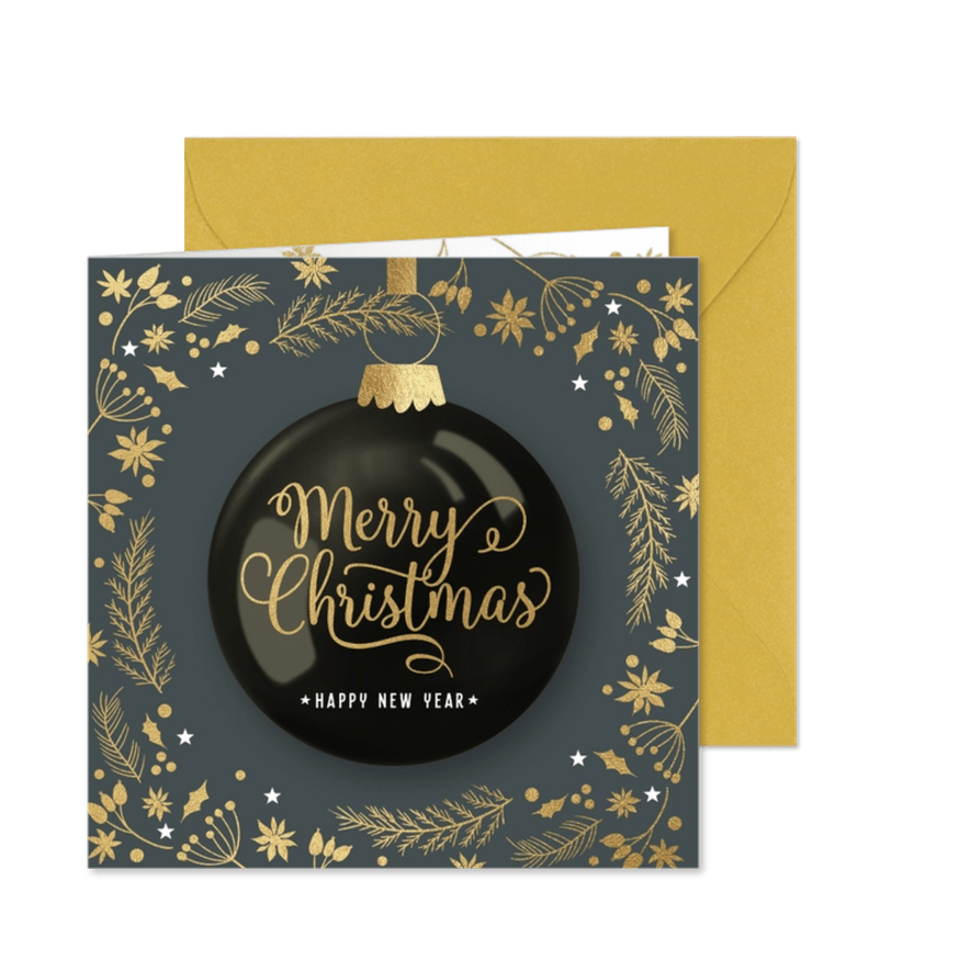 Zakelijke kerstkaart klassieke kerstbal ornamenten - Kaartimpressie