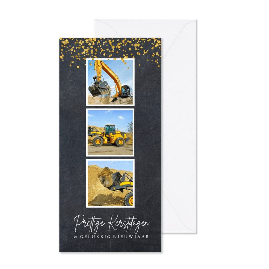 Zakelijke kerstkaart met 3 foto's - Kaartimpressie