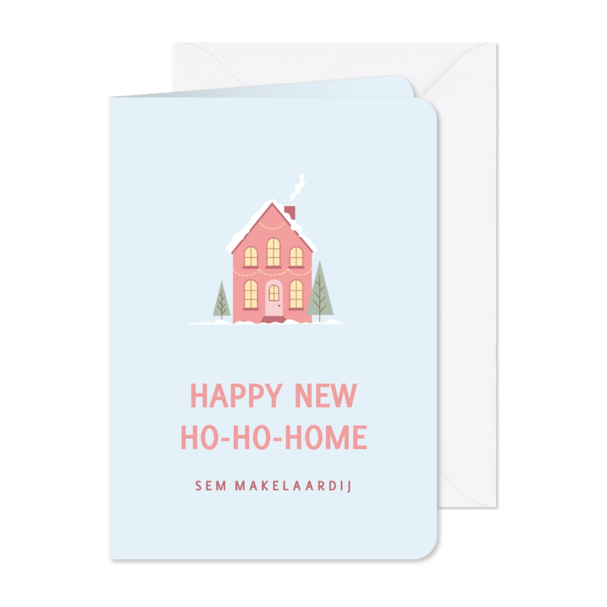 Zakelijke kerstkaart met kersthuisje - Kaartimpressie