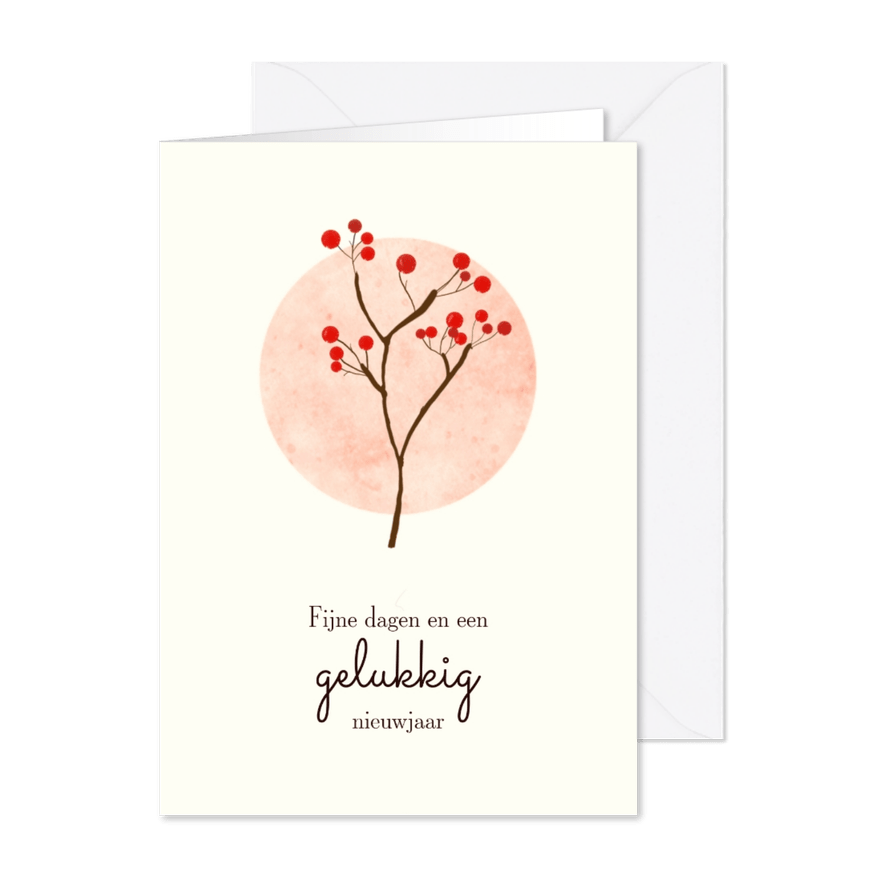 Zakelijke kerstkaart met kersttak - Kaartimpressie