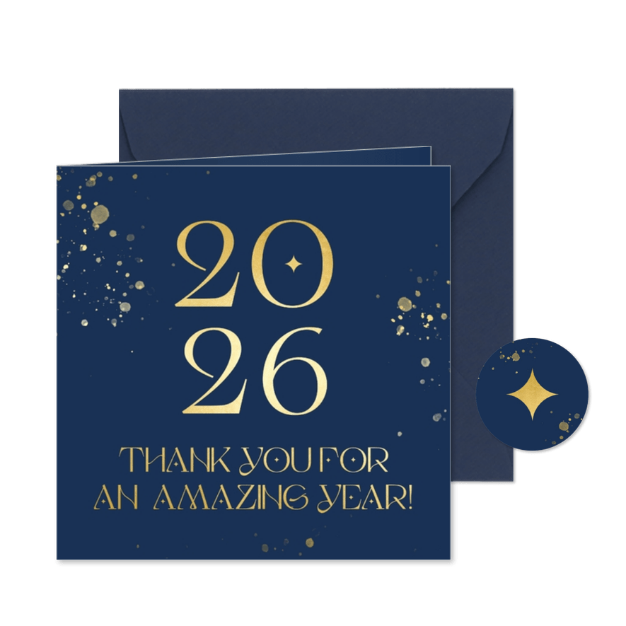 Zakelijke kerstkaart met klassieke goudlook typografie - Kaartimpressie