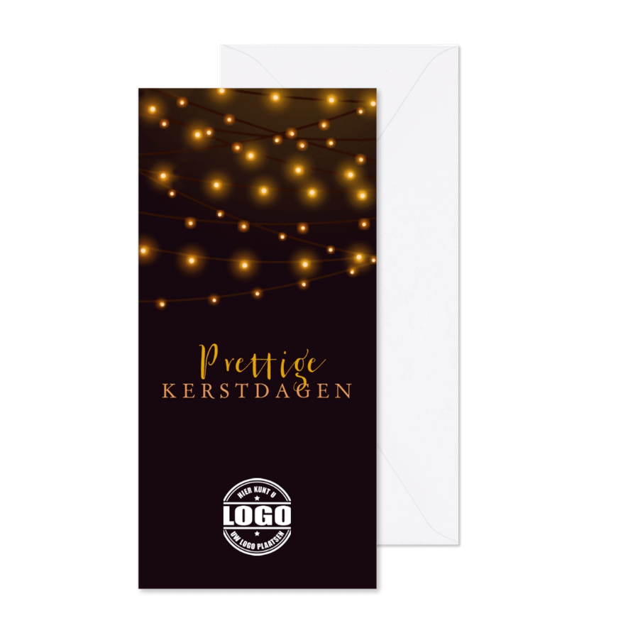 Zakelijke kerstkaart met sfeerlichtjes op de achtergrond - Kaartimpressie