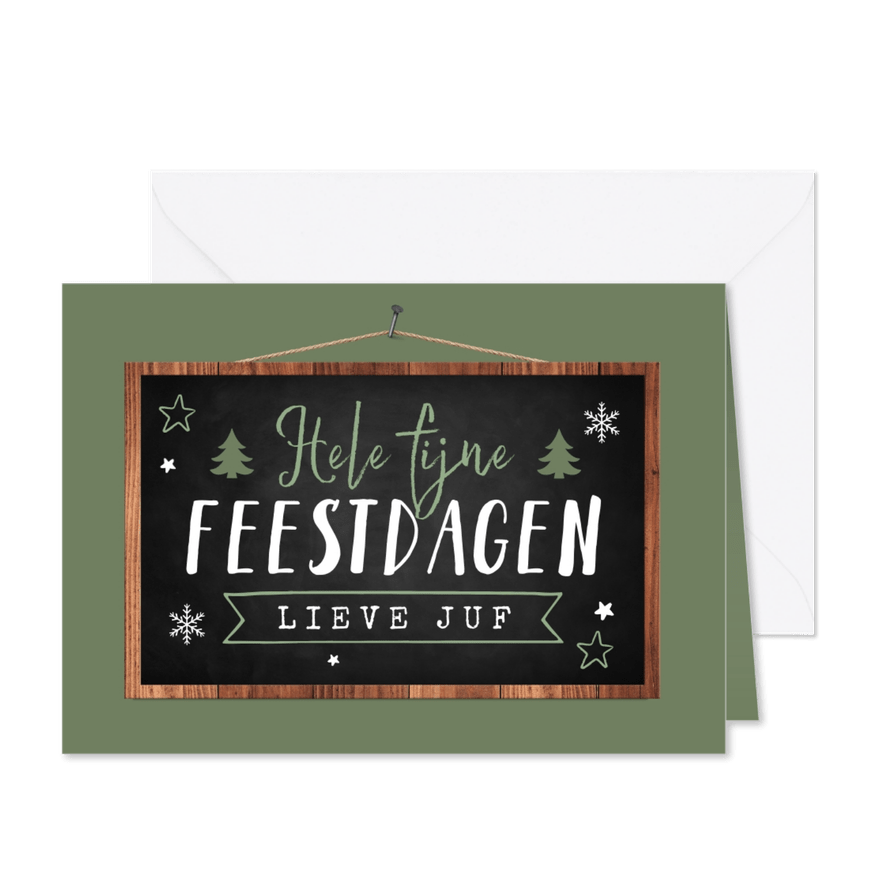 Zakelijke kerstkaart onderwijs leraar schoolbord - Kaartimpressie