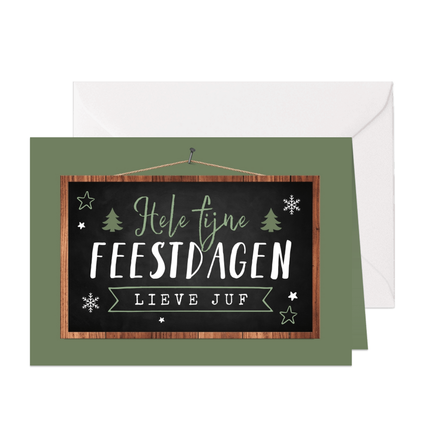 Zakelijke kerstkaart onderwijs leraar schoolbord - Kaartimpressie