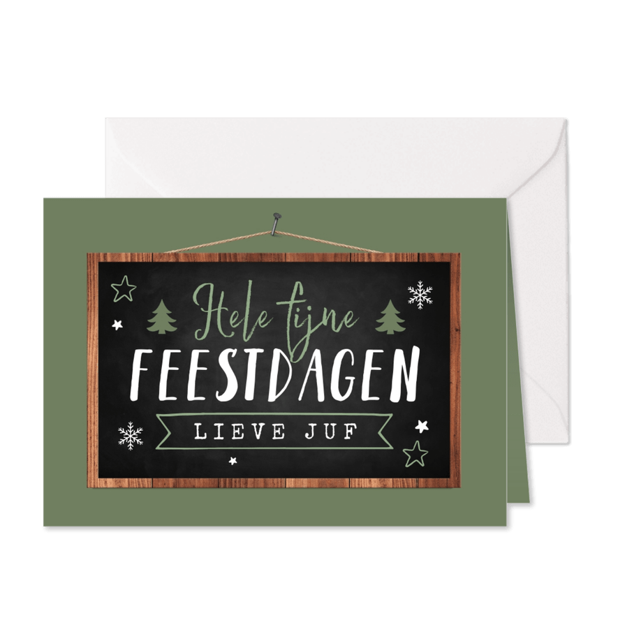 Zakelijke kerstkaart onderwijs leraar schoolbord - Kaartimpressie