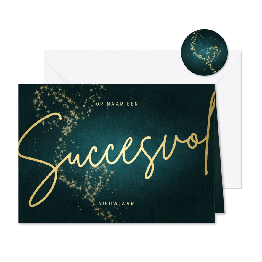 Zakelijke kerstkaart op naar een succesvol nieuwjaar sparkle - Kaartimpressie