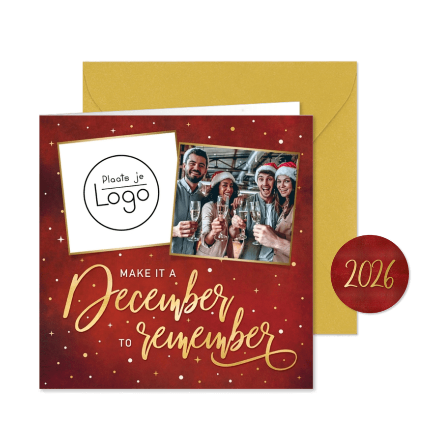 Zakelijke kerstkaart positief make it a december to remember - Kaartimpressie