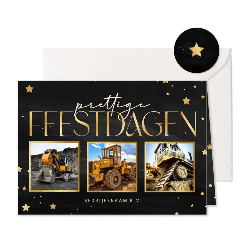 Zakelijke kerstkaart prettige feestdagen fotocollage - Kaartimpressie