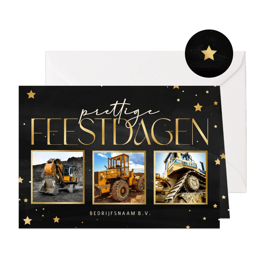 Zakelijke kerstkaart prettige feestdagen fotocollage - Kaartimpressie