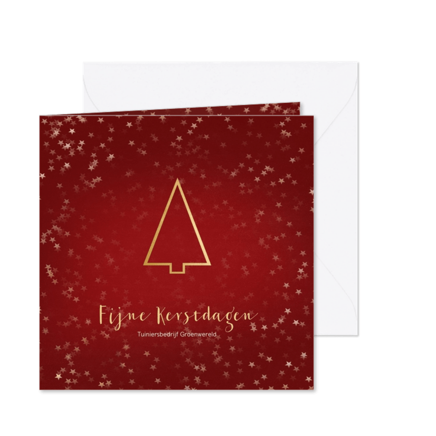 Zakelijke kerstkaart rood kerstboom- Een gouden kerst - Kaartimpressie