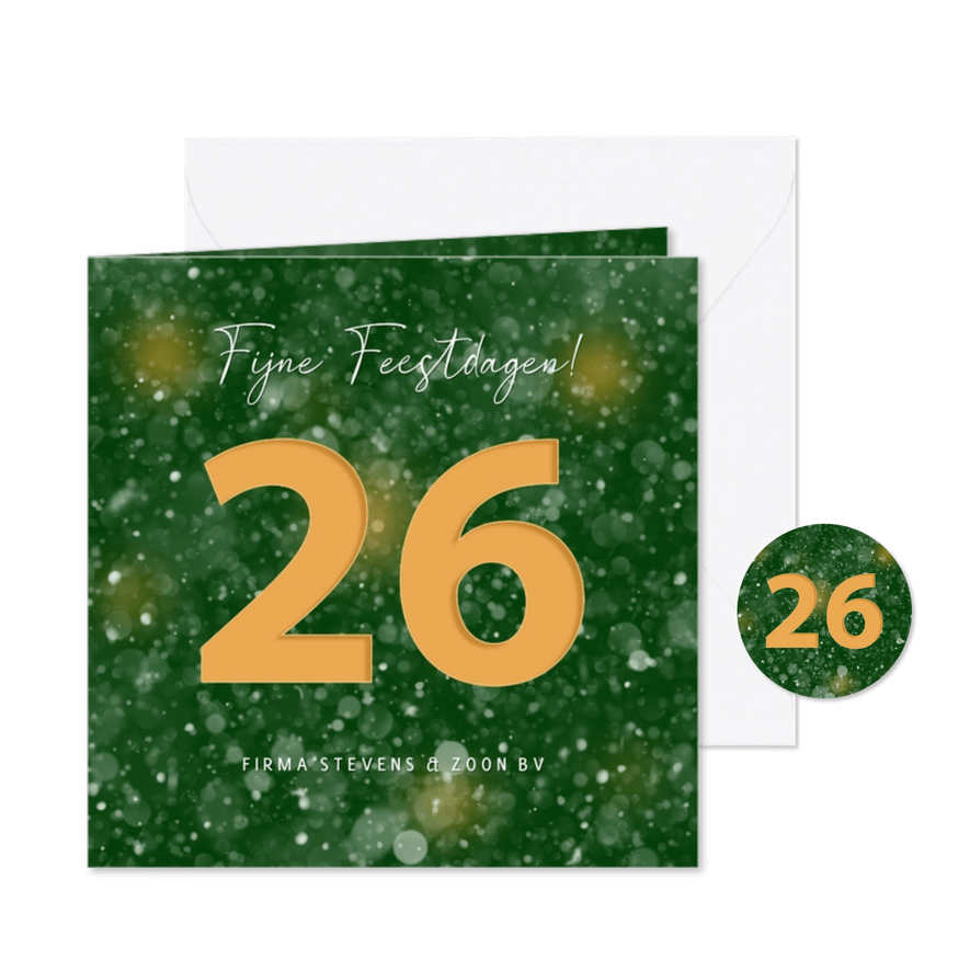 Zakelijke kerstkaart sfeervol 2026 - Kaartimpressie