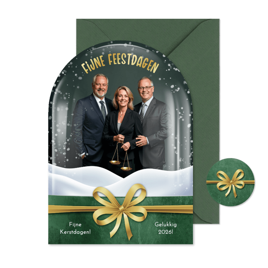 Zakelijke kerstkaart sneeuwbol foto fijne feestdagen - Kaartimpressie