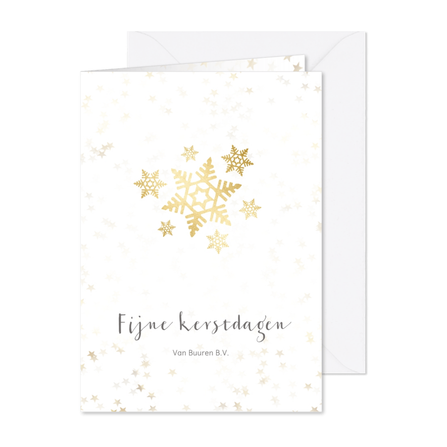 Zakelijke kerstkaart sneeuwvlok- Een gouden kerst - Kaartimpressie