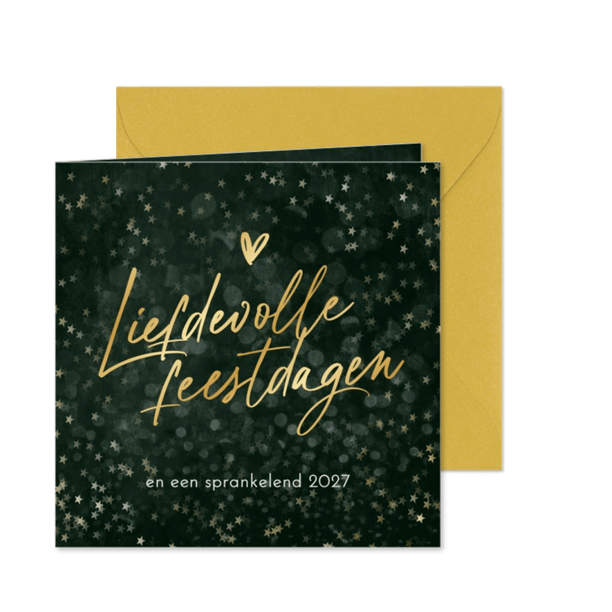Zakelijke kerstkaart sprankelend liefdevolle feestdagen - Kaartimpressie