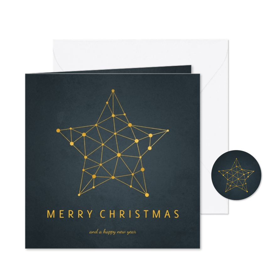 Zakelijke kerstkaart ster connectie verbinding - Kaartimpressie