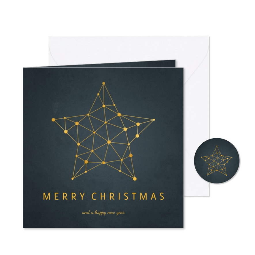 Zakelijke kerstkaart ster connectie verbinding - Kaartimpressie