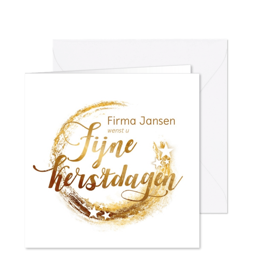 zakelijke kerstkaart sterren goud logo - Kaartimpressie