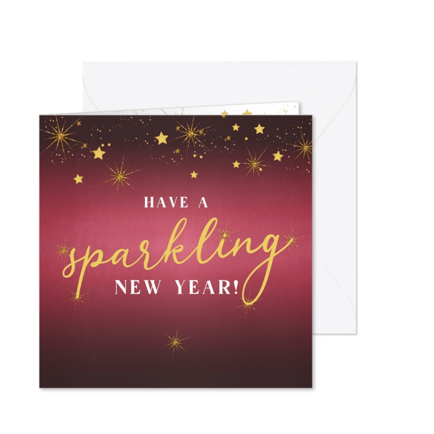 Zakelijke kerstkaart stijlvol en chique Sprankelen nieuwjaar - Kaartimpressie