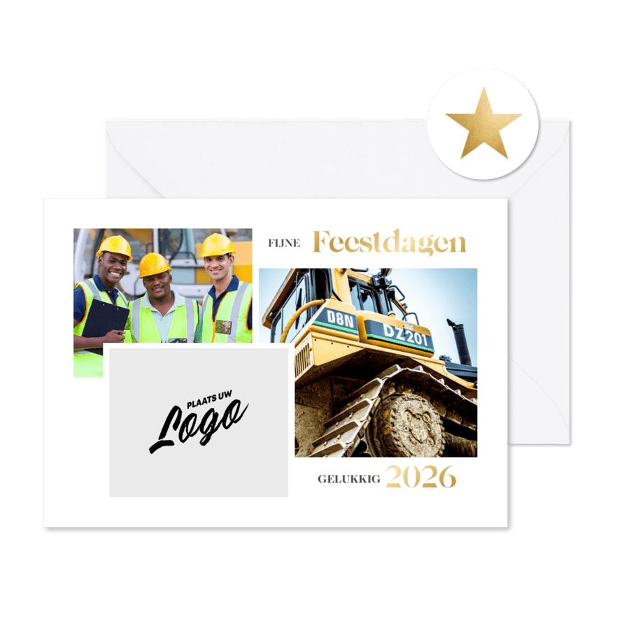 Zakelijke kerstkaart stijlvolle fotocollage - Kaartimpressie