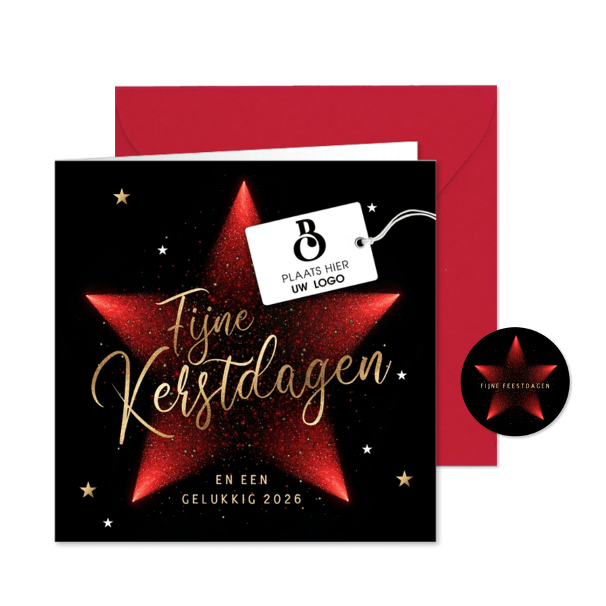 Zakelijke kerstkaart stijlvolle kerstster - Kaartimpressie
