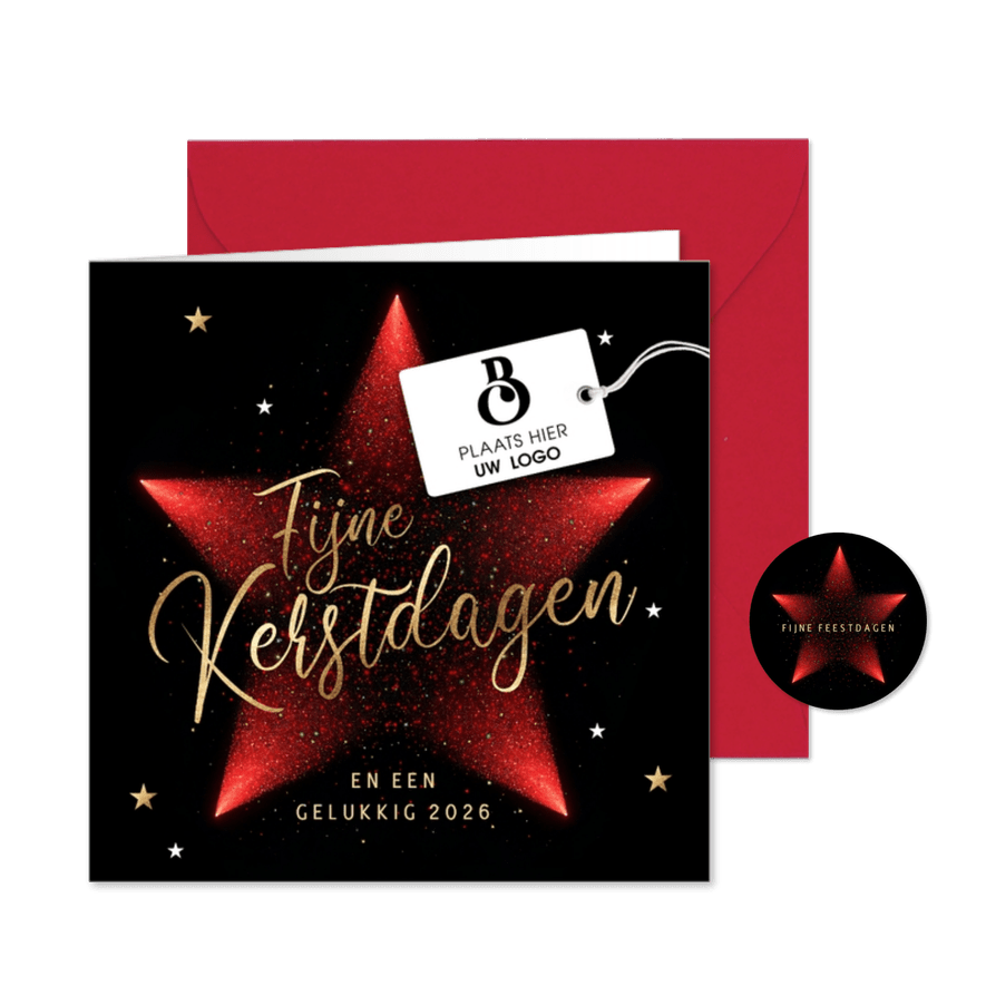 Zakelijke kerstkaart stijlvolle kerstster - Kaartimpressie