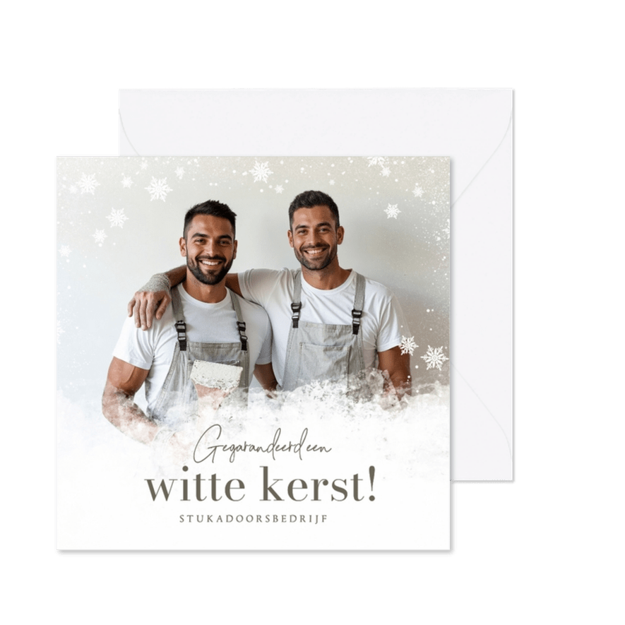 Zakelijke kerstkaart stukadoor schilder witte kerst grappig - Kaartimpressie