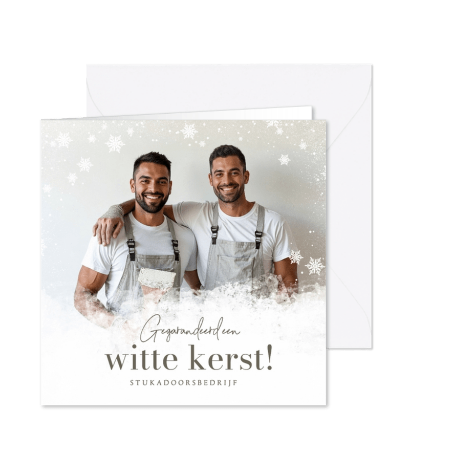 Zakelijke kerstkaart stukadoor schilder witte kerst grappig - Kaartimpressie