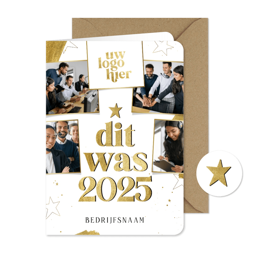 Zakelijke kerstkaart terugblik dit was 2025 - Kaartimpressie