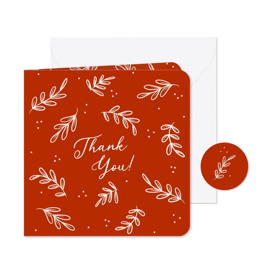 Zakelijke kerstkaart thank you met takjes - Kaartimpressie