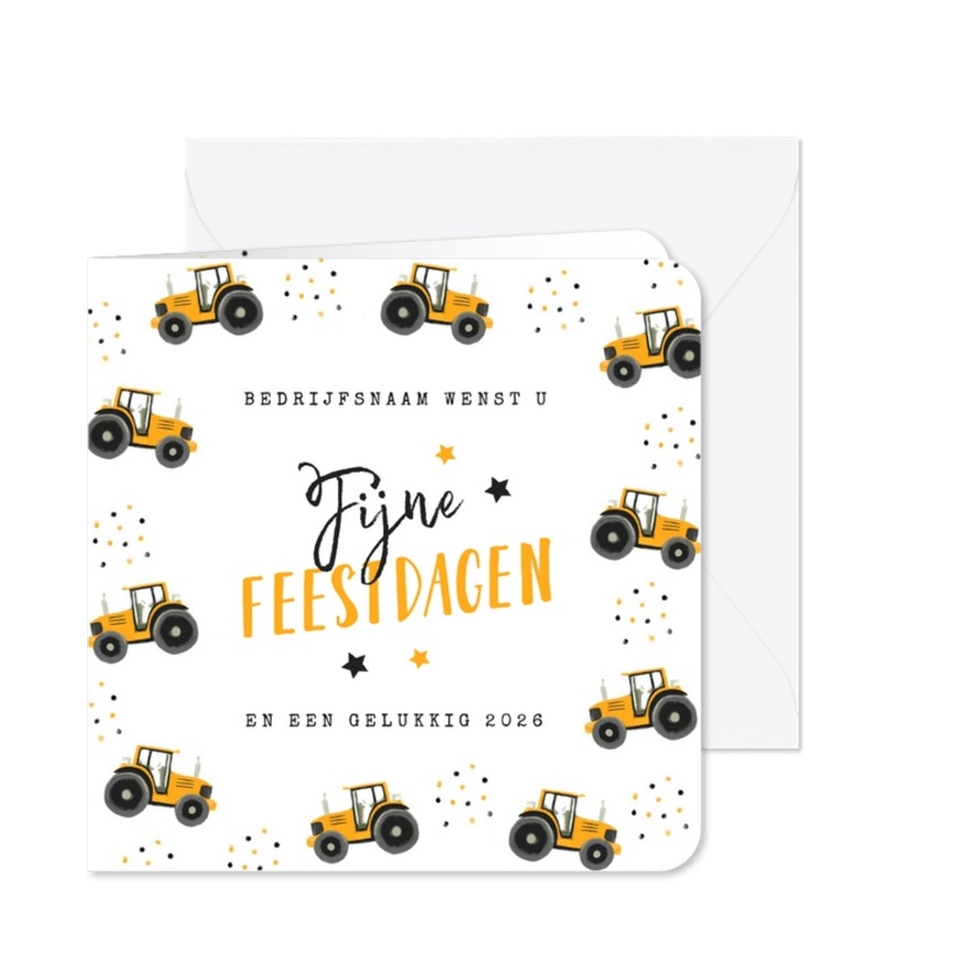 Zakelijke kerstkaart tractor agrarisch landbouw hovenier - Kaartimpressie