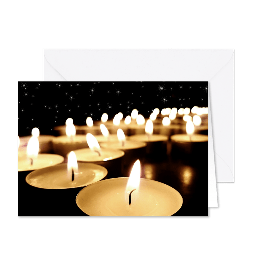 Zakelijke kerstkaart veel kaarsjes - Kaartimpressie