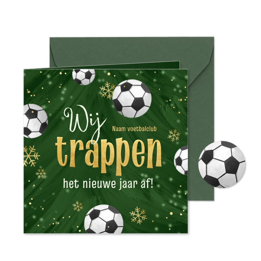 Zakelijke kerstkaart voetbalvereniging sport voetbal kerst - Kaartimpressie