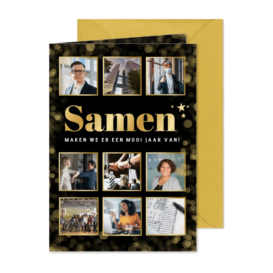Zakelijke kerstkaart voor medewerkers - Samen 2026 - Kaartimpressie