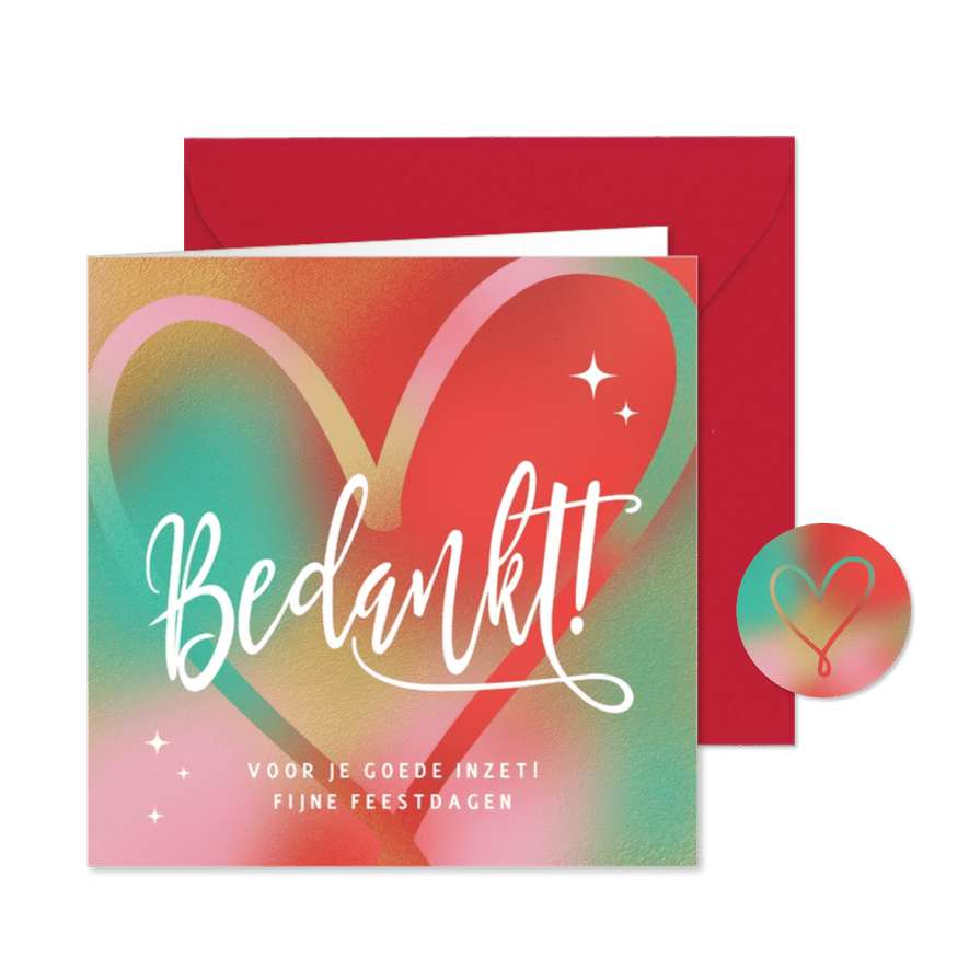 Zakelijke kerstkaarten kleur hart - Kaartimpressie