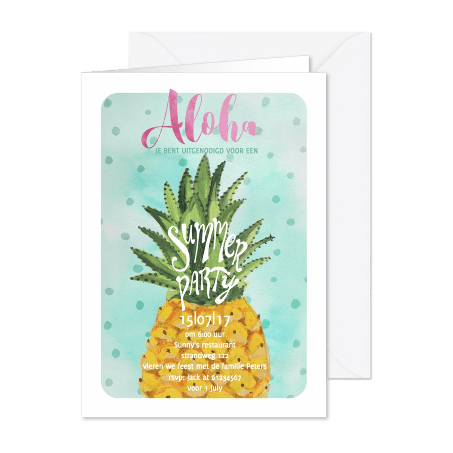 Zomer Strand Tropisch feest - Kaartimpressie