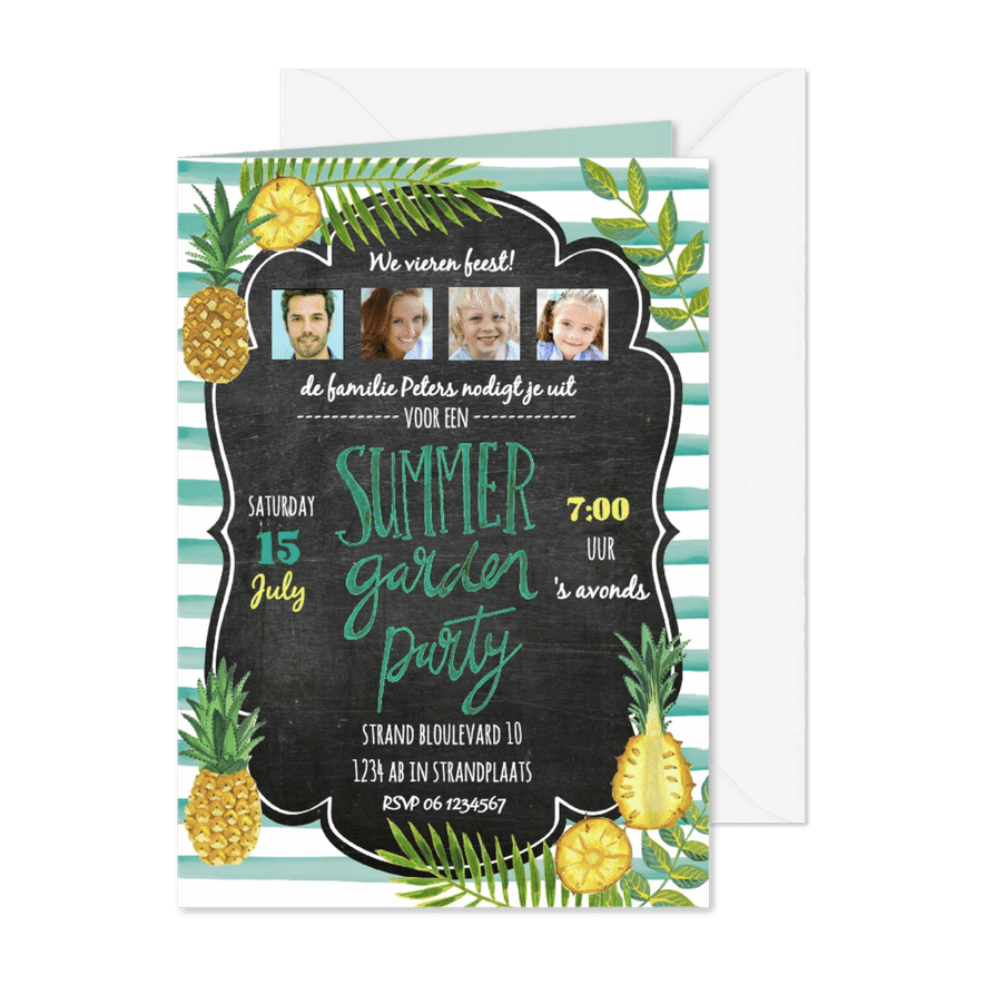 Zomer tuinfeest uitnodiging  - Kaartimpressie