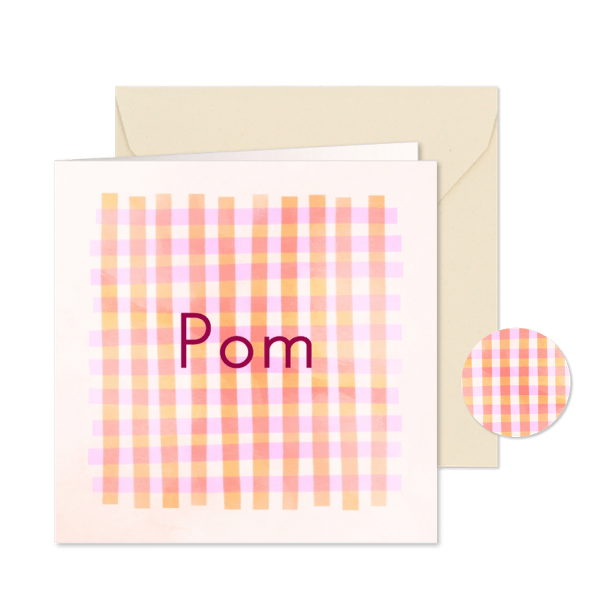 Zomers geboortekaartje voor een meisje met blokjespatroon - Kaartimpressie