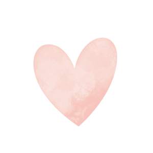 Witte sluitzegel met roze hartje in waterverf stijl