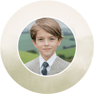 Ronde sticker met een foto voor communie, bedankt voor je komst of om op een traktatie te plakken. 