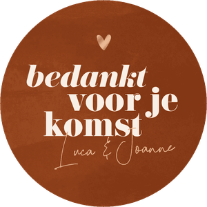 Bedank voor de komst op de bruiloft, verjaardag, communie of doop, geheel aanpasbaar.