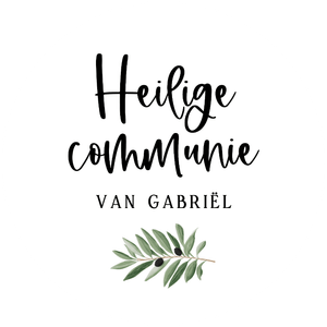 Bedank de gasten voor hun aanwezigheid bij de plechtige communie met naam en takje van olijfboom.